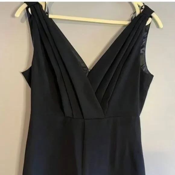 ZARA Sleeveless Pleated Front Wide Leg Jumpsuit in Black Size M MWT - Picture 6 of 6